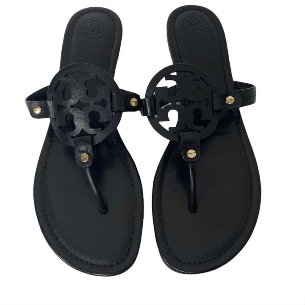Tory Burch Miller sandals matte black leather